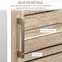 Voir la diapositive 6 : KLEANKIN Meuble colonne rangement salle de bain style cosy dim. 34L x 26l x 172H cm 3 niches porte aspect bois lattes 3 étagères