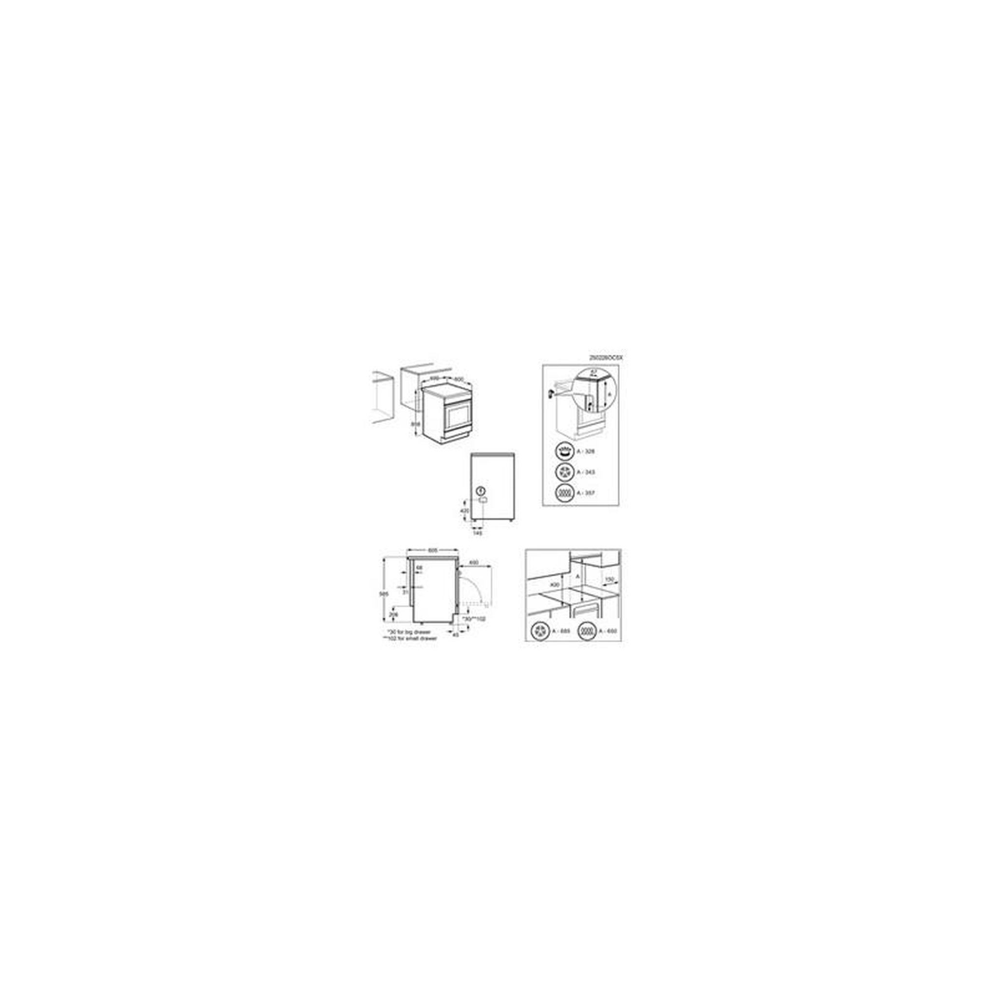 Voir la diapositive 3 : ELECTROLUX Cuisinière vitrocéramique Electrolux Electrolux LKR562066W