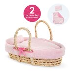 Corolle Ensemble Couffin Peluche Rose pour poupon de 36 et 42 cm