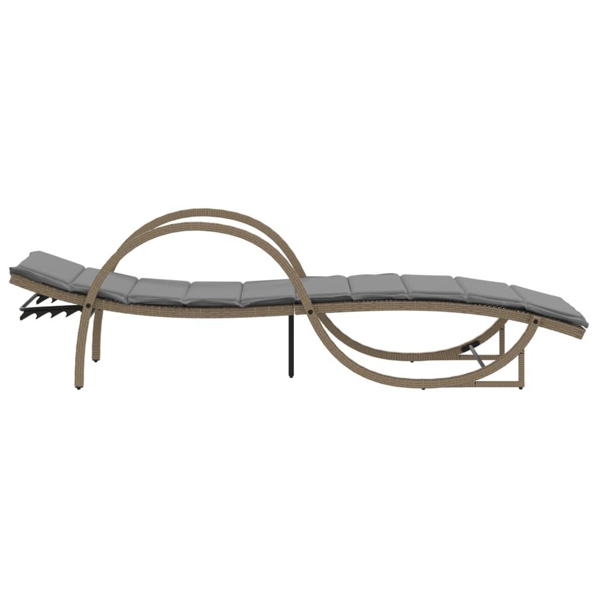 Voir la diapositive 5 : VIDAXL Chaise longue avec coussin beige 60x199x42 cm resine tressee