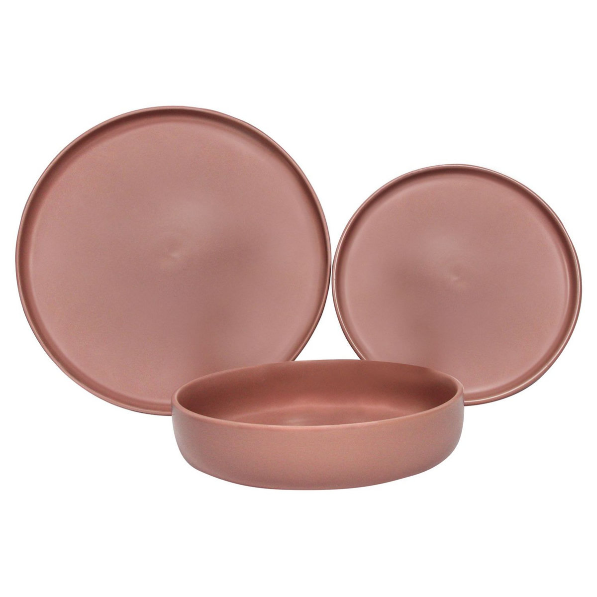 ACTUEL Service d'assiette 18 pièces grès rose