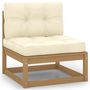 Voir la diapositive 3 : VIDAXL Salon de jardin 4 pcs avec coussins Bois de pin massif