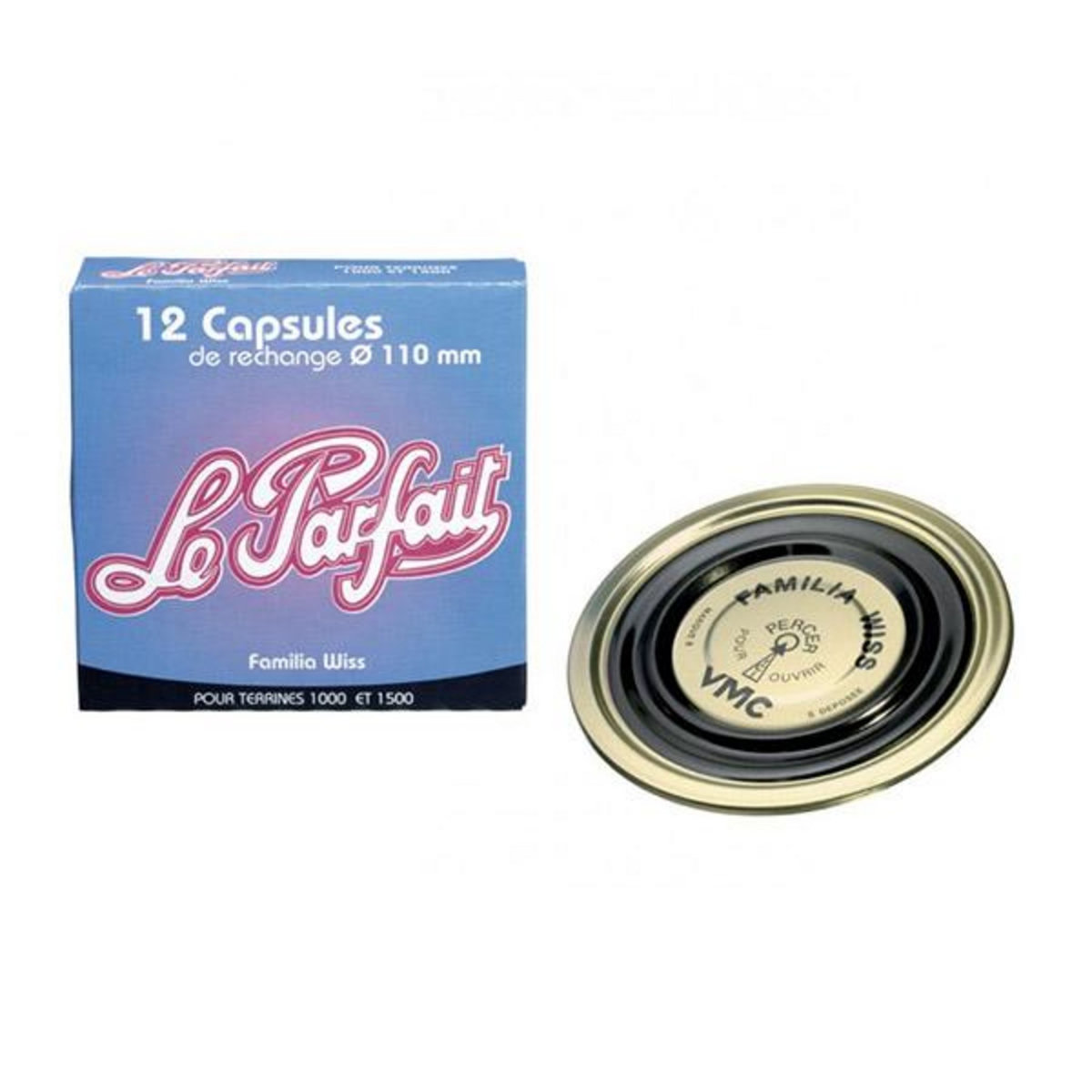 Le parfait Lot de 12 capsules pour bocaux à terrine 11cm - 610086