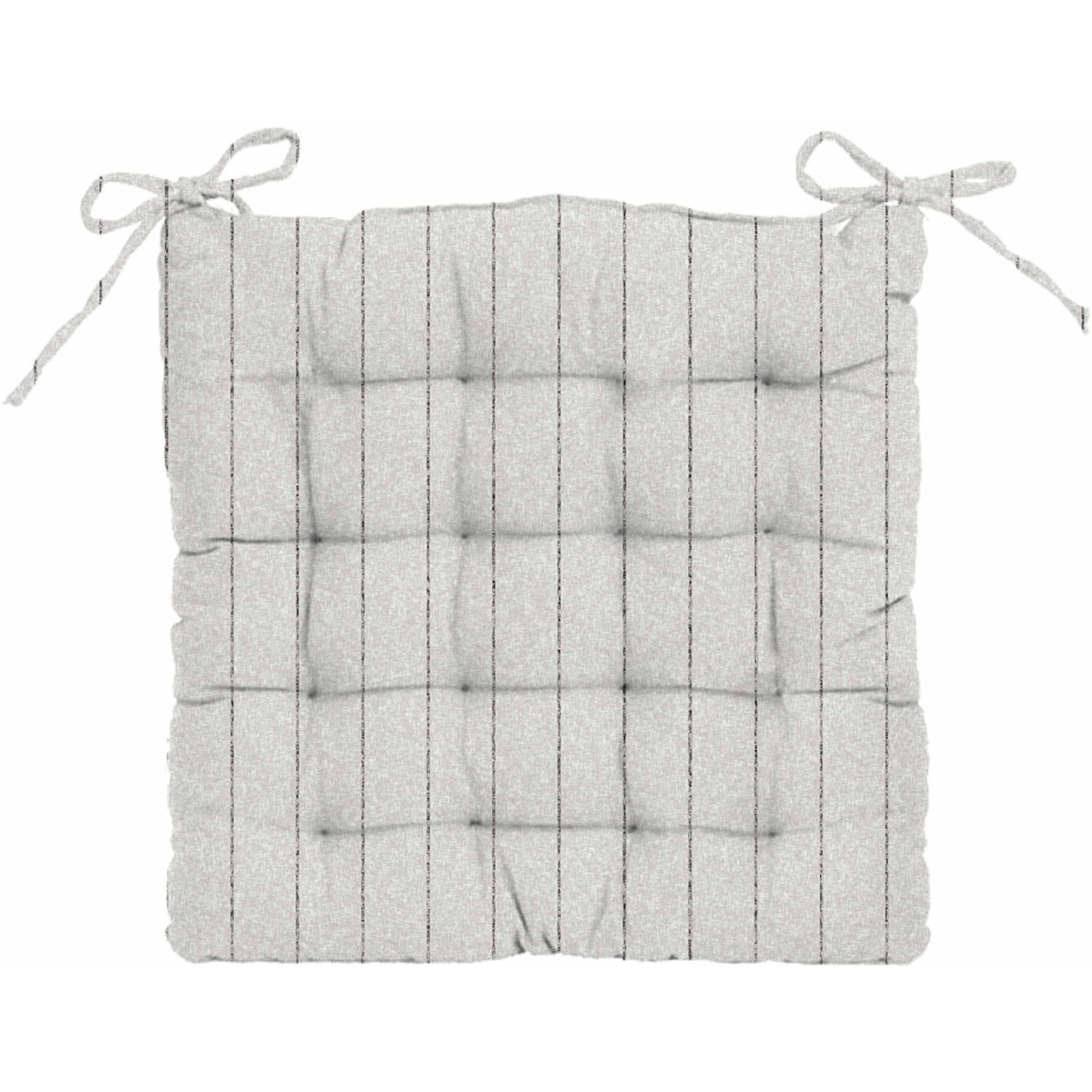 Galette de chaise matelassée fantaisie en coton motif lignes