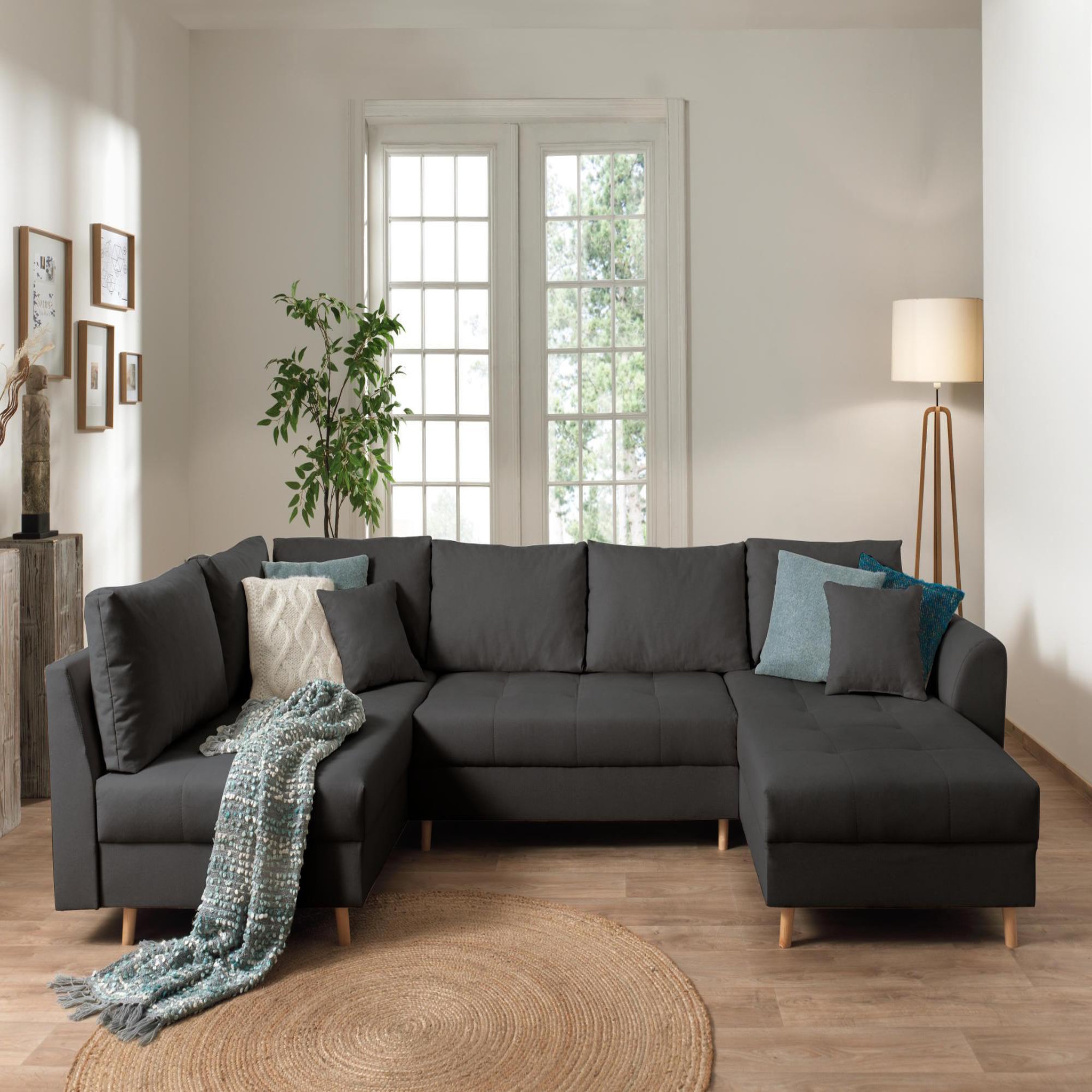 Voir la diapositive 2 : LISA DESIGN Rune - canapé panoramique - 7 places - style scandinave - gauche