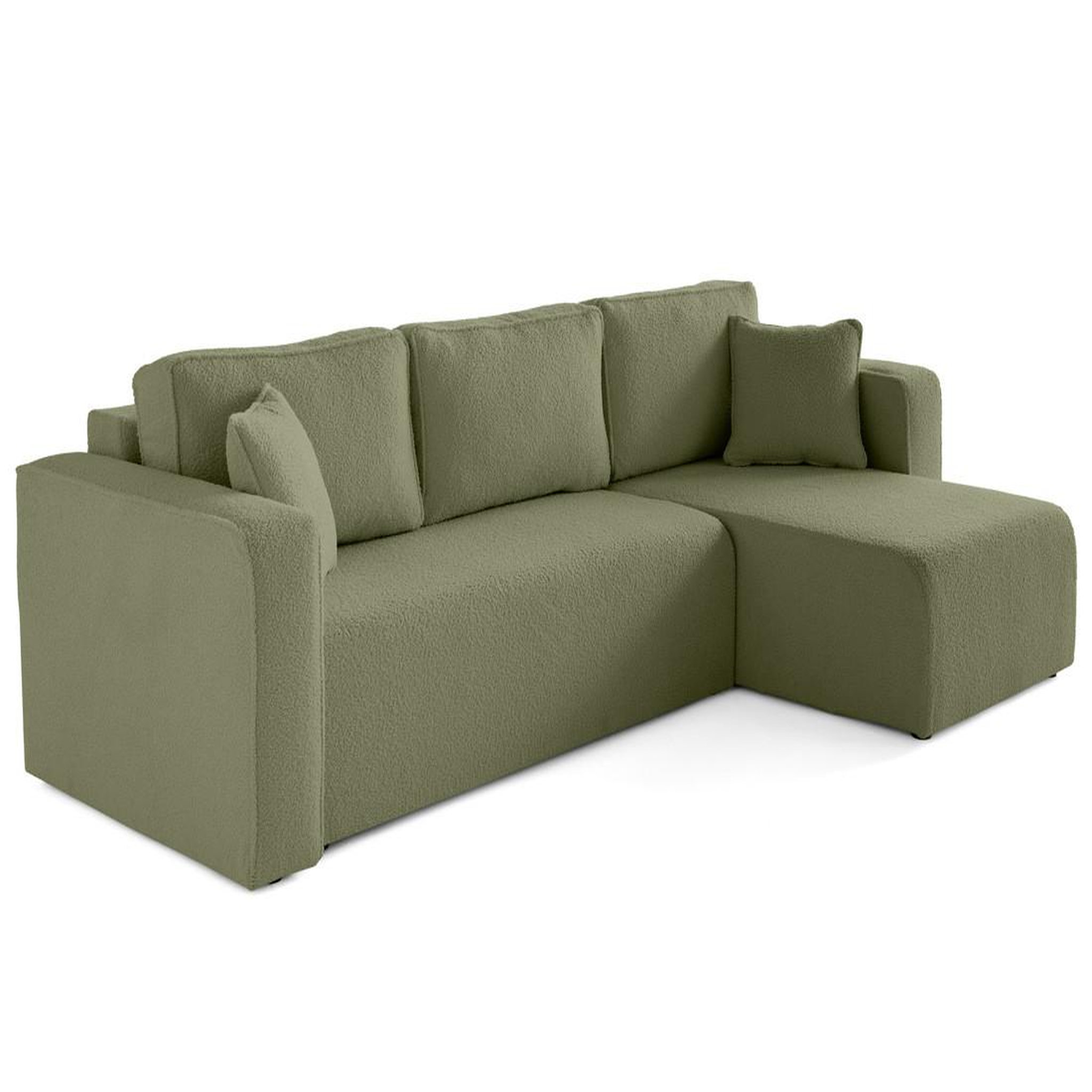 Voir la diapositive 3 : BEST MOBILIER Topaze - canapé d'angle déhoussable réversible 4 places en tissu bouclette