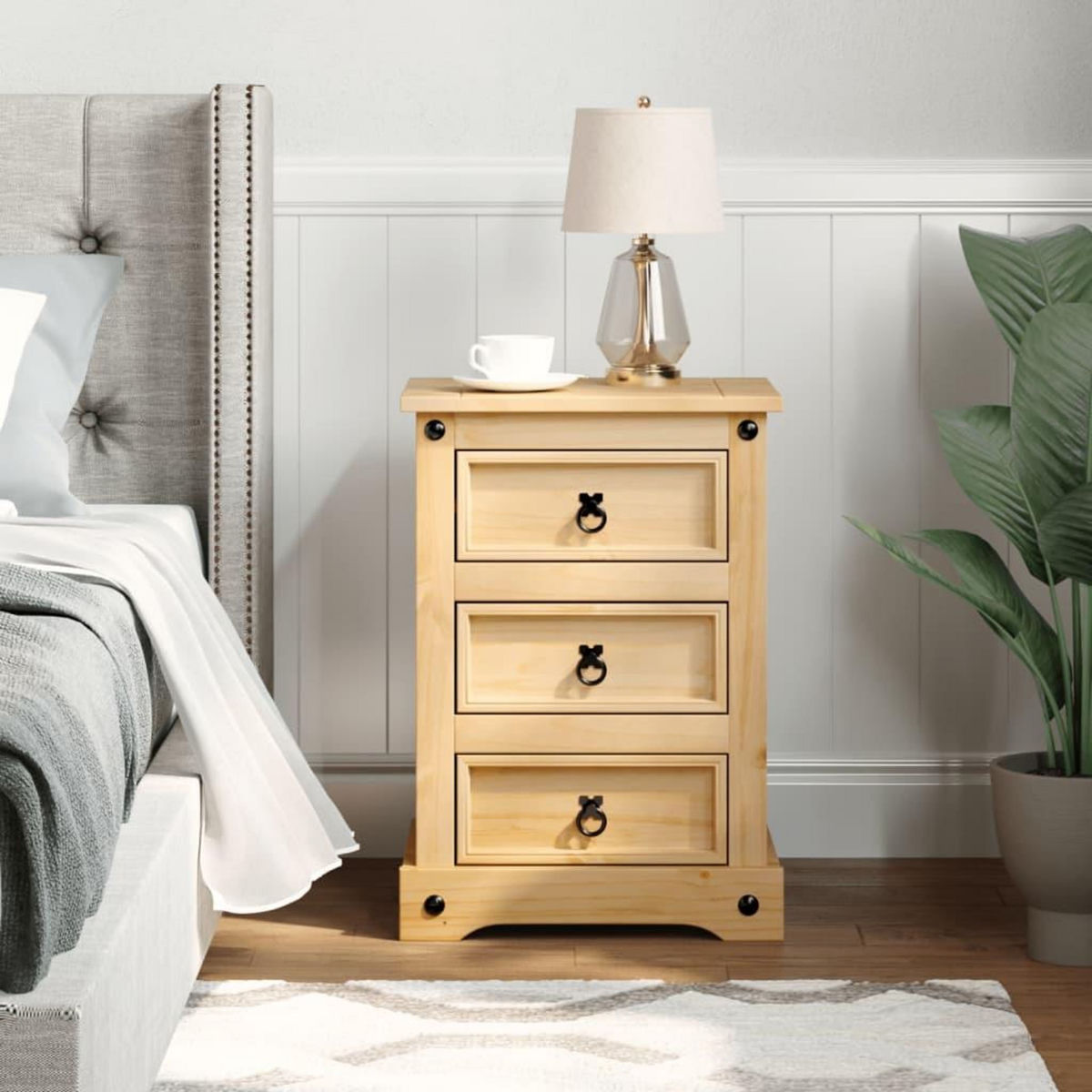 VIDAXL Table de chevet  45x35x64 cm bois de pin massif