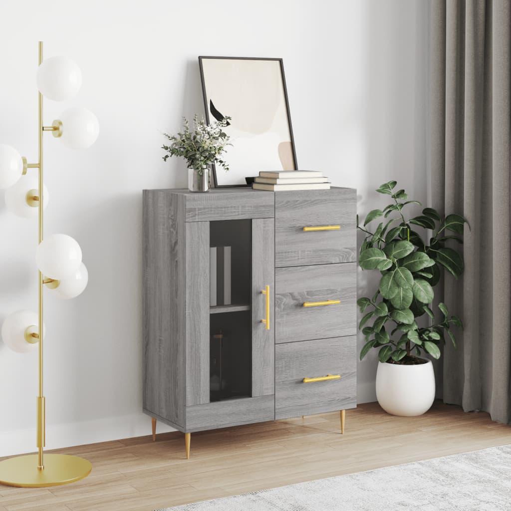 VIDAXL Buffet sonoma gris 69,5x34x90 cm bois d'ingenierie