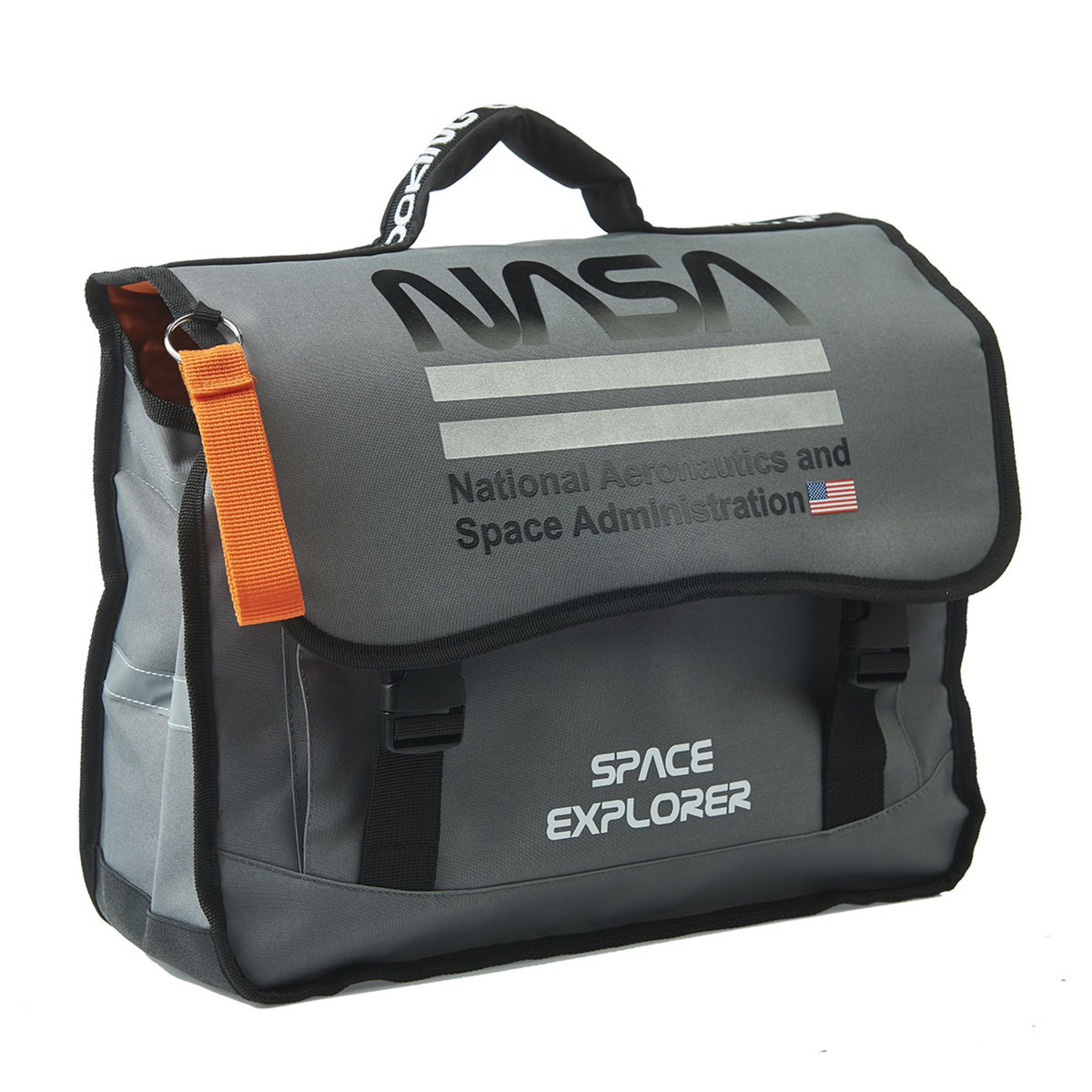 NASA Cartable 38 cm CP/CE1/CE2 gris NASA