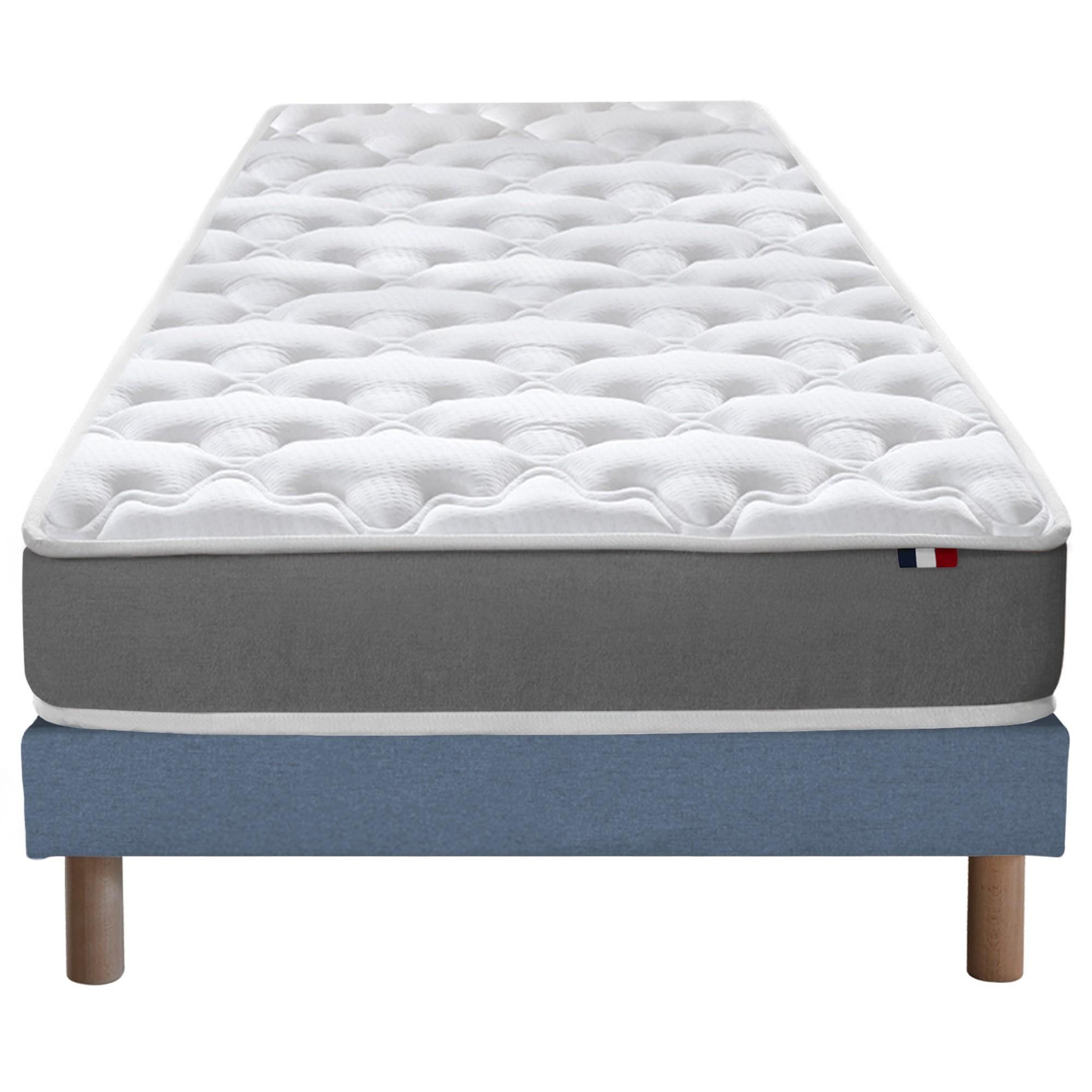 Voir la diapositive 2 : IDLITERIE Ensemble matelas mousse réversible STRATUS et sommier - confort français