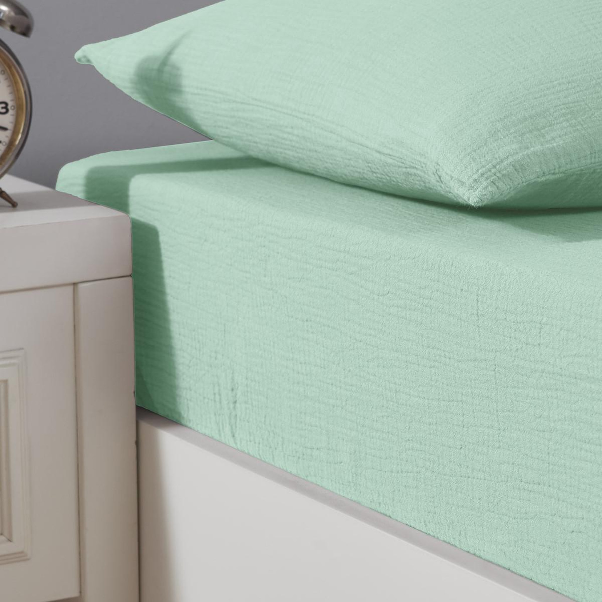 Voir la diapositive 1 : Sensei Maison Drap housse en gaze de coton bonnet 30 cm LOFT