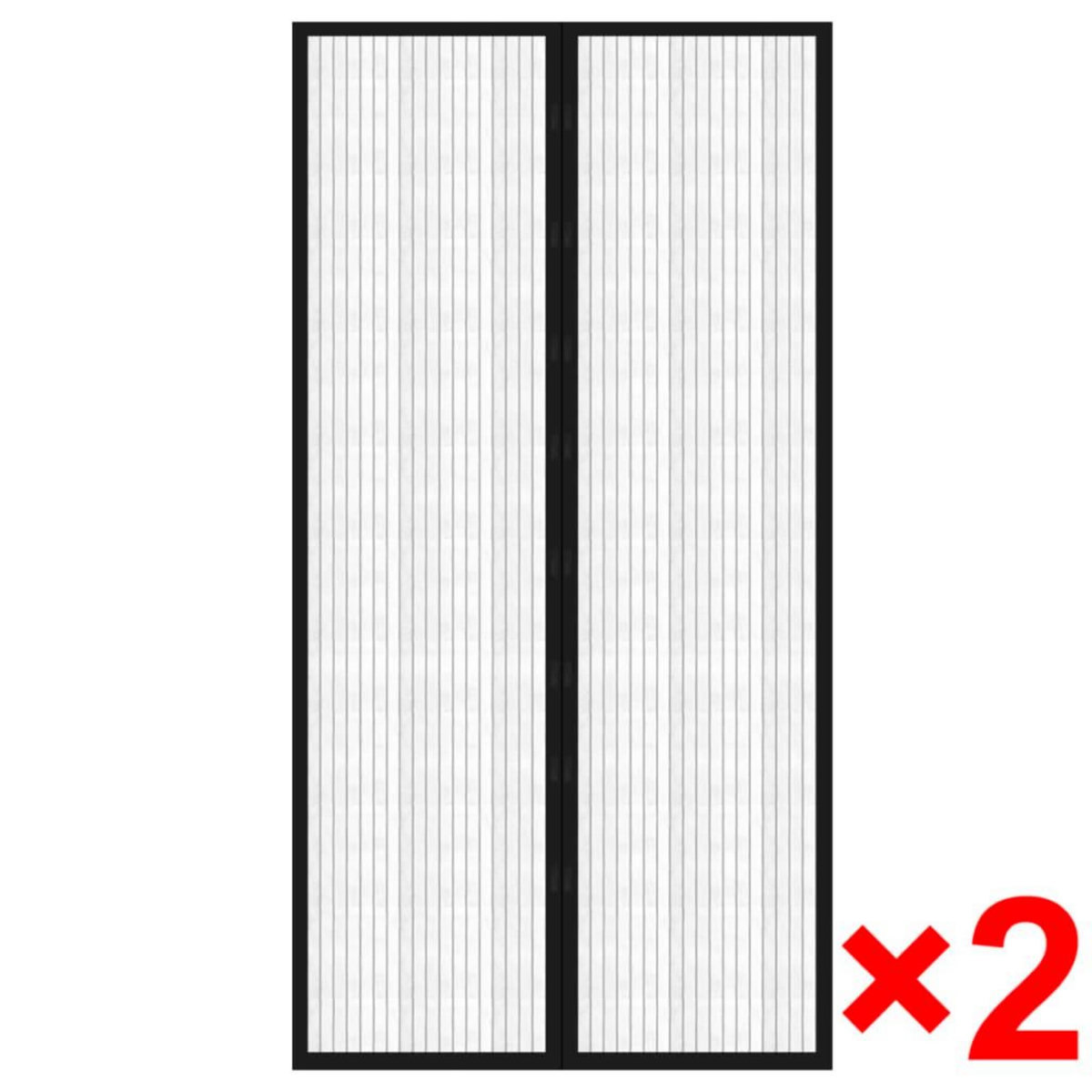 VIDAXL Rideau de porte contre insectes 210x100cm 2 pcs magnetique noir