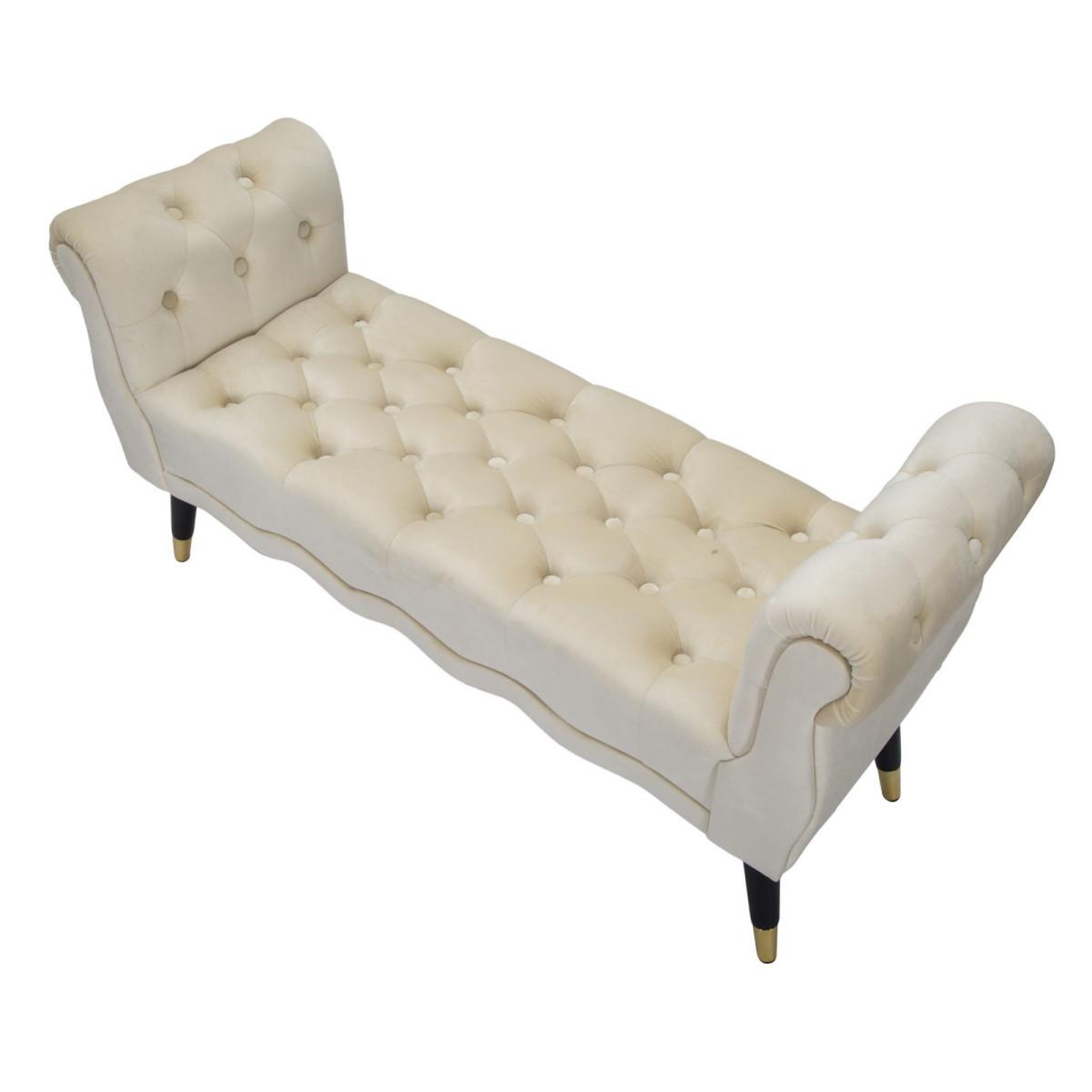 Voir la diapositive 4 : Paris Prix Banquette en velours  paris  120cm crème