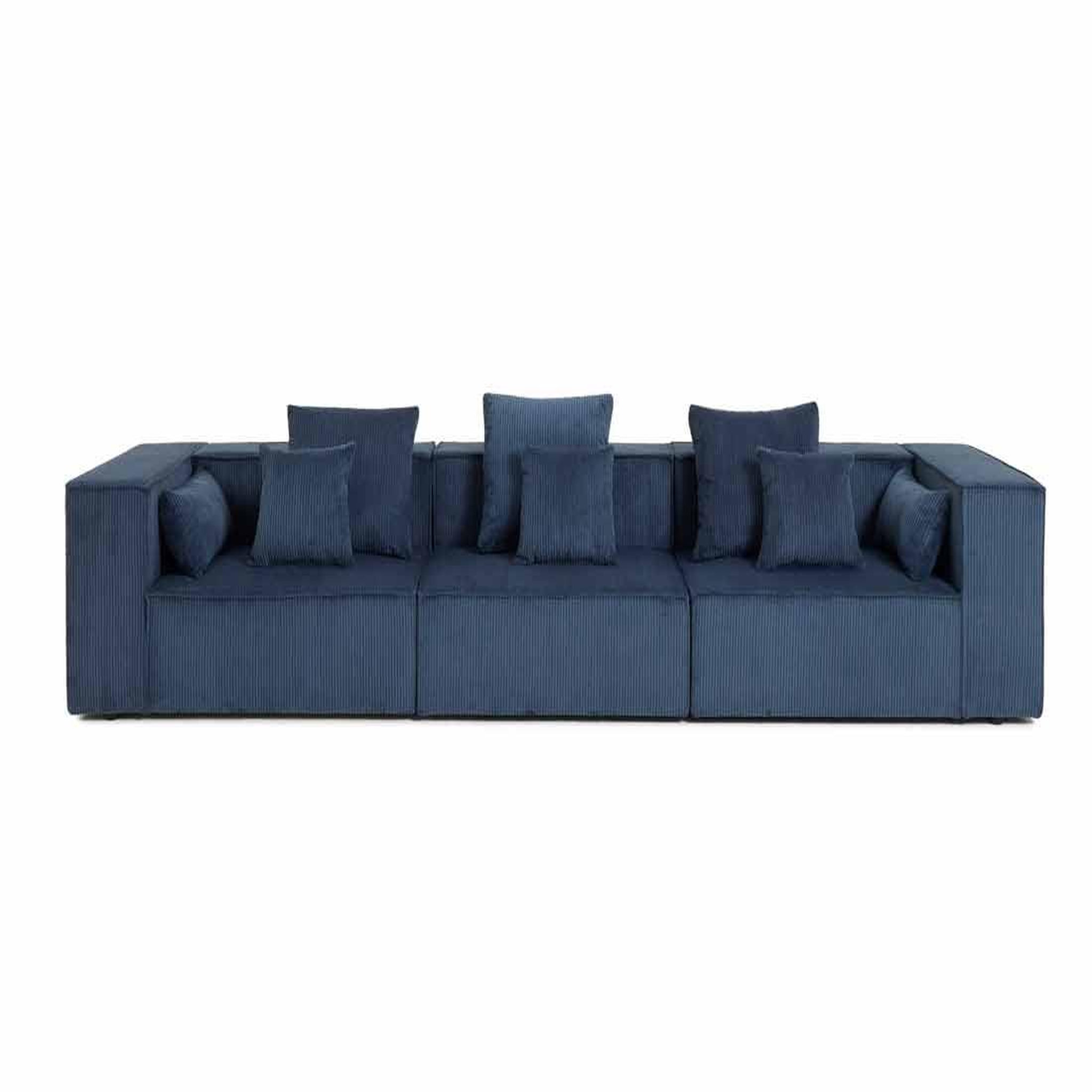Voir la diapositive 1 : BEST MOBILIER Colombine - canapé modulable droit - 3 places - en velours côtelé