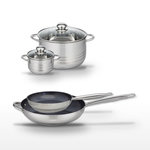 ELO Lot de 2 Poêles 24/32cm et 2 Faitouts 12/20cm Elo Profi Therm Platinum