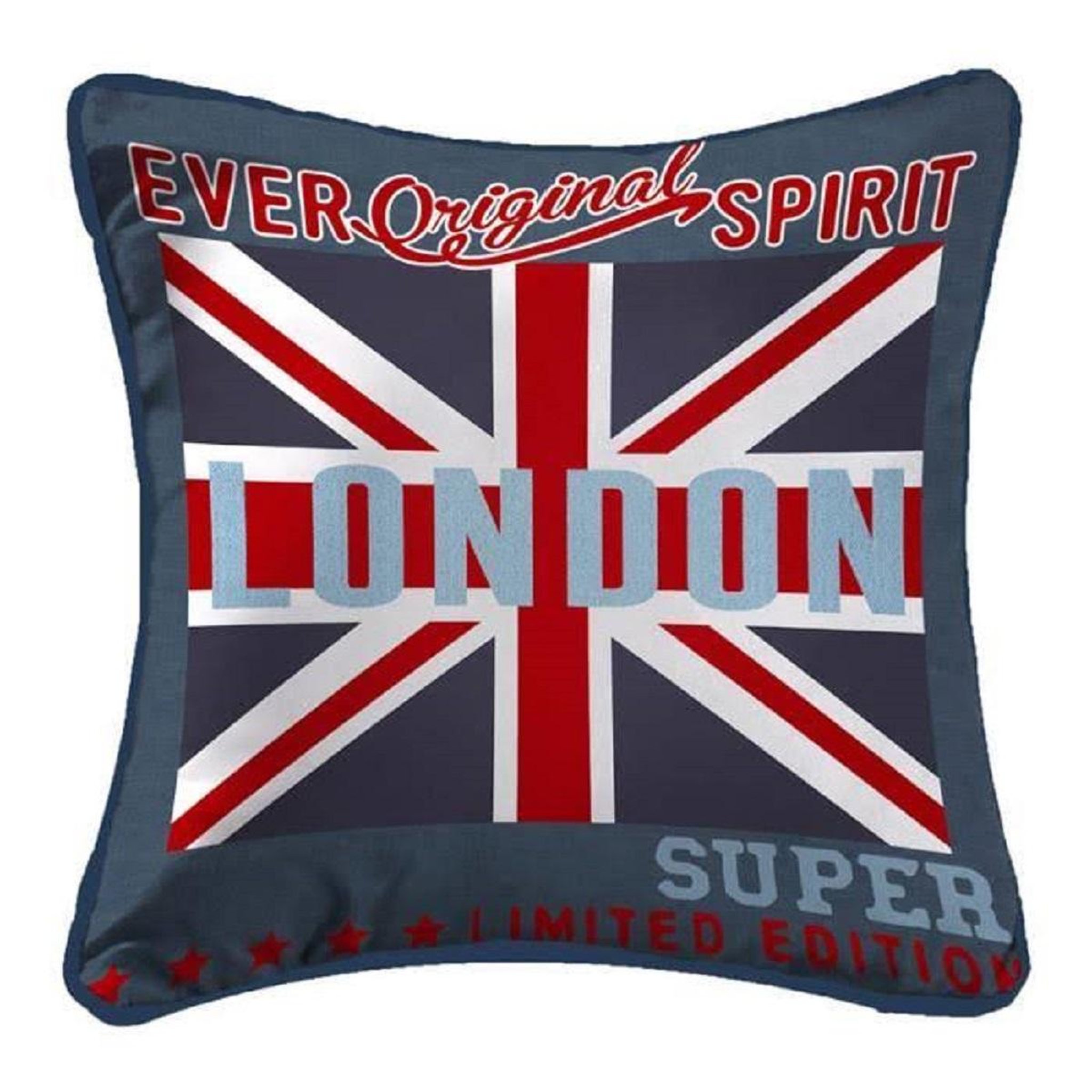 Eden Coussin passepoil polyester imprime modele londres 40 x 40 cm