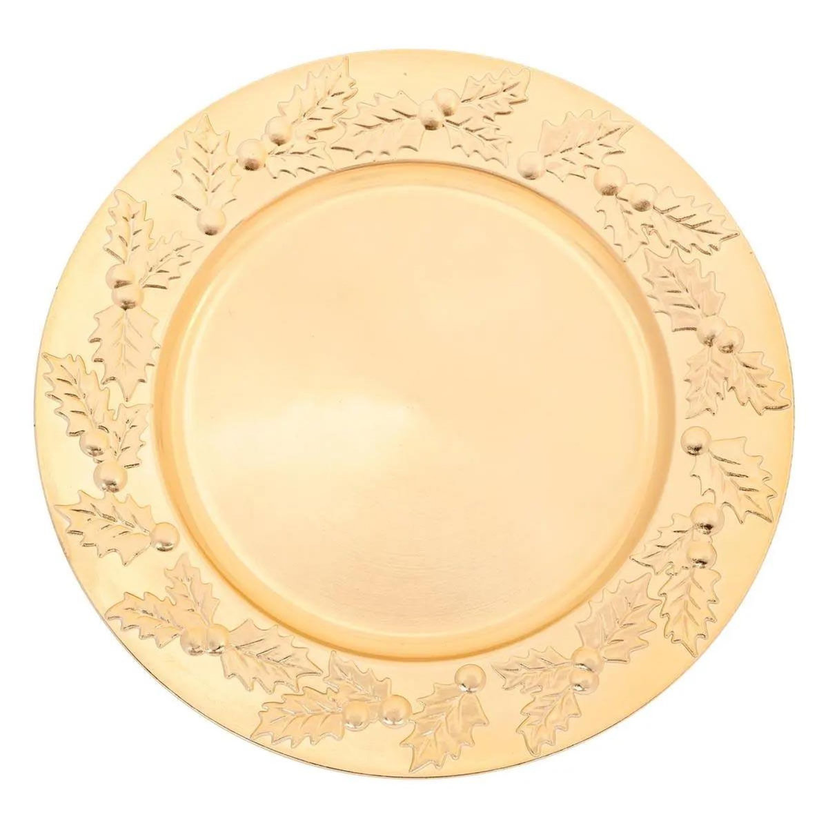 ATMOSPHERA Assiette de Présentation  Houx  33cm Doré
