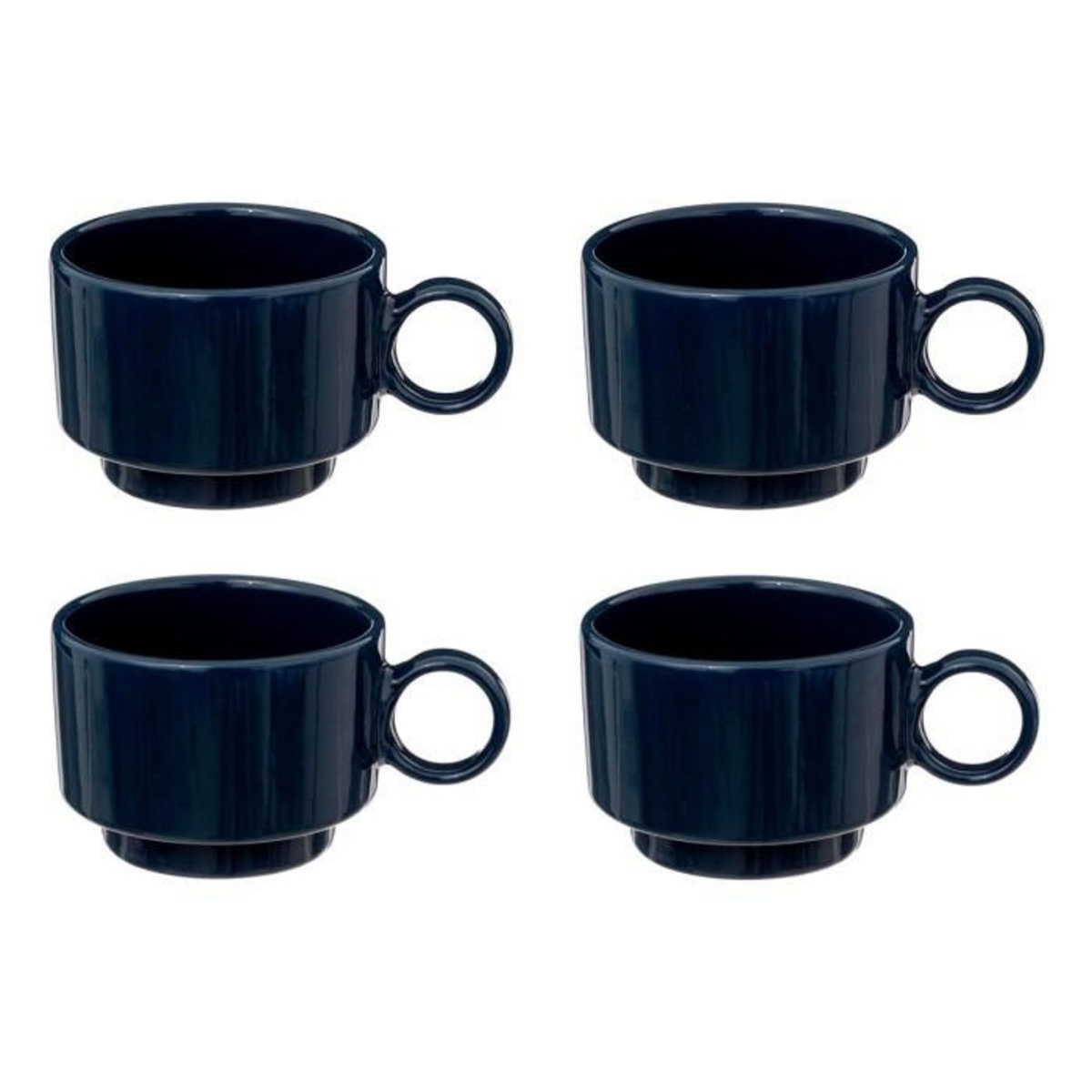 SECRET DE GOURMET Lot de 4 Tasses à Café  Anne  10cl Bleu Encre