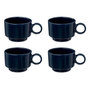Voir la diapositive 1 : SECRET DE GOURMET Lot de 4 Tasses à Café  Anne  10cl Bleu Encre
