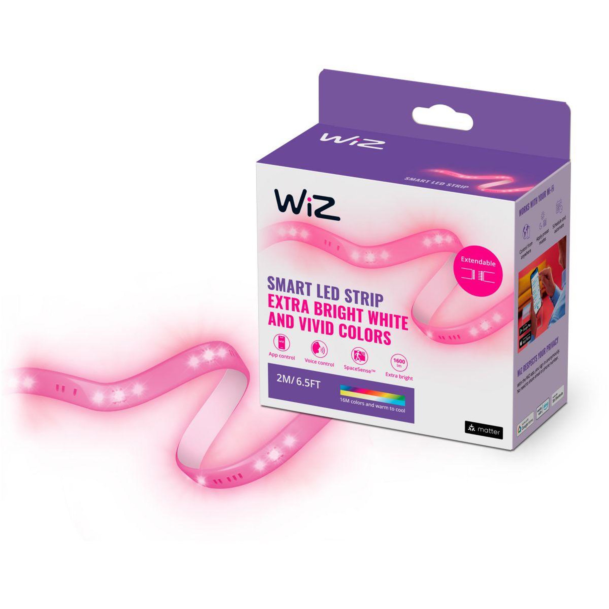 WIZ Bandeau led rgb couleur 2m ultra lumineux 1600lm