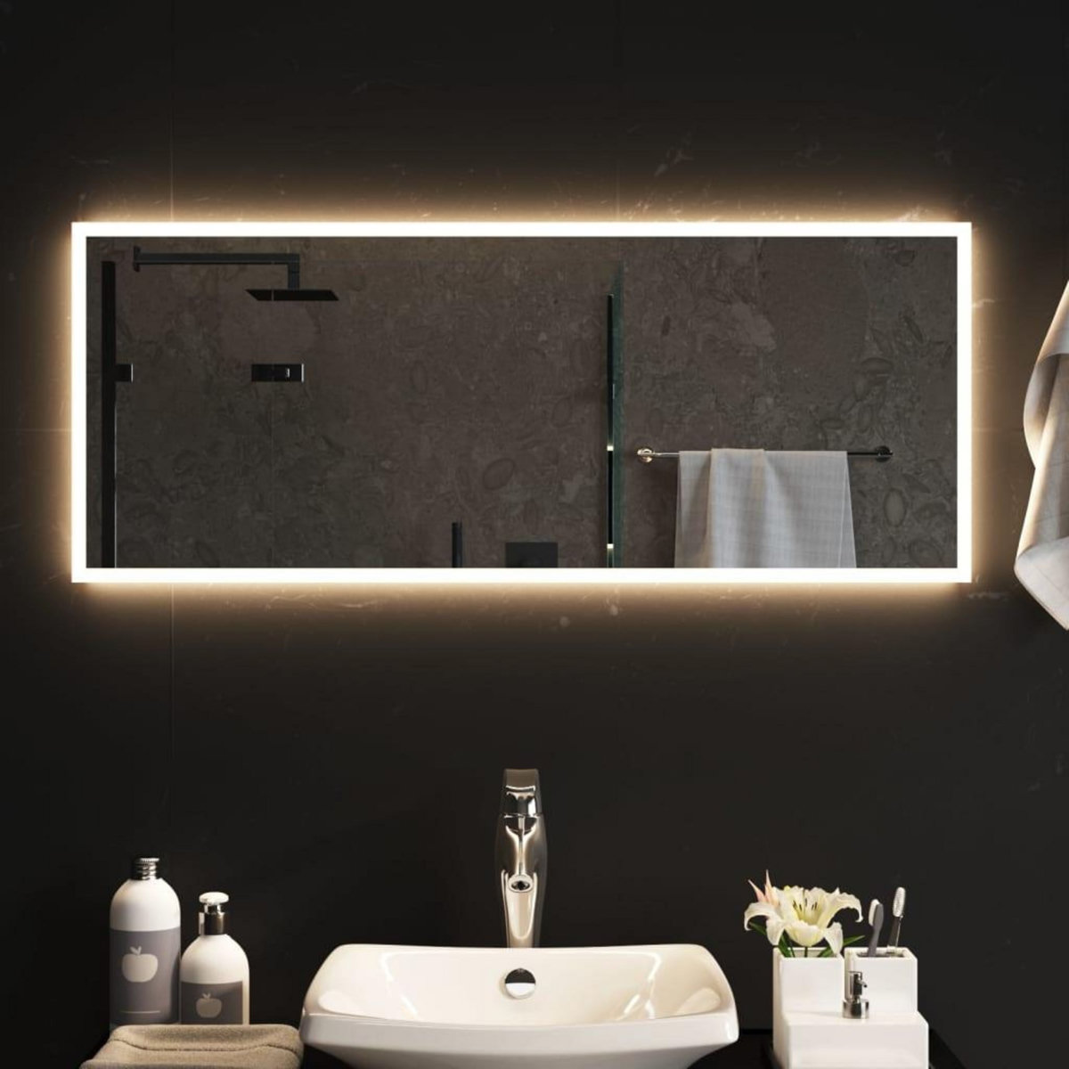 VIDAXL Miroir de salle de bain a LED 40x100 cm