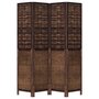 Voir la diapositive 4 : VIDAXL Cloison de separation 4 panneaux marron fonce paulownia massif