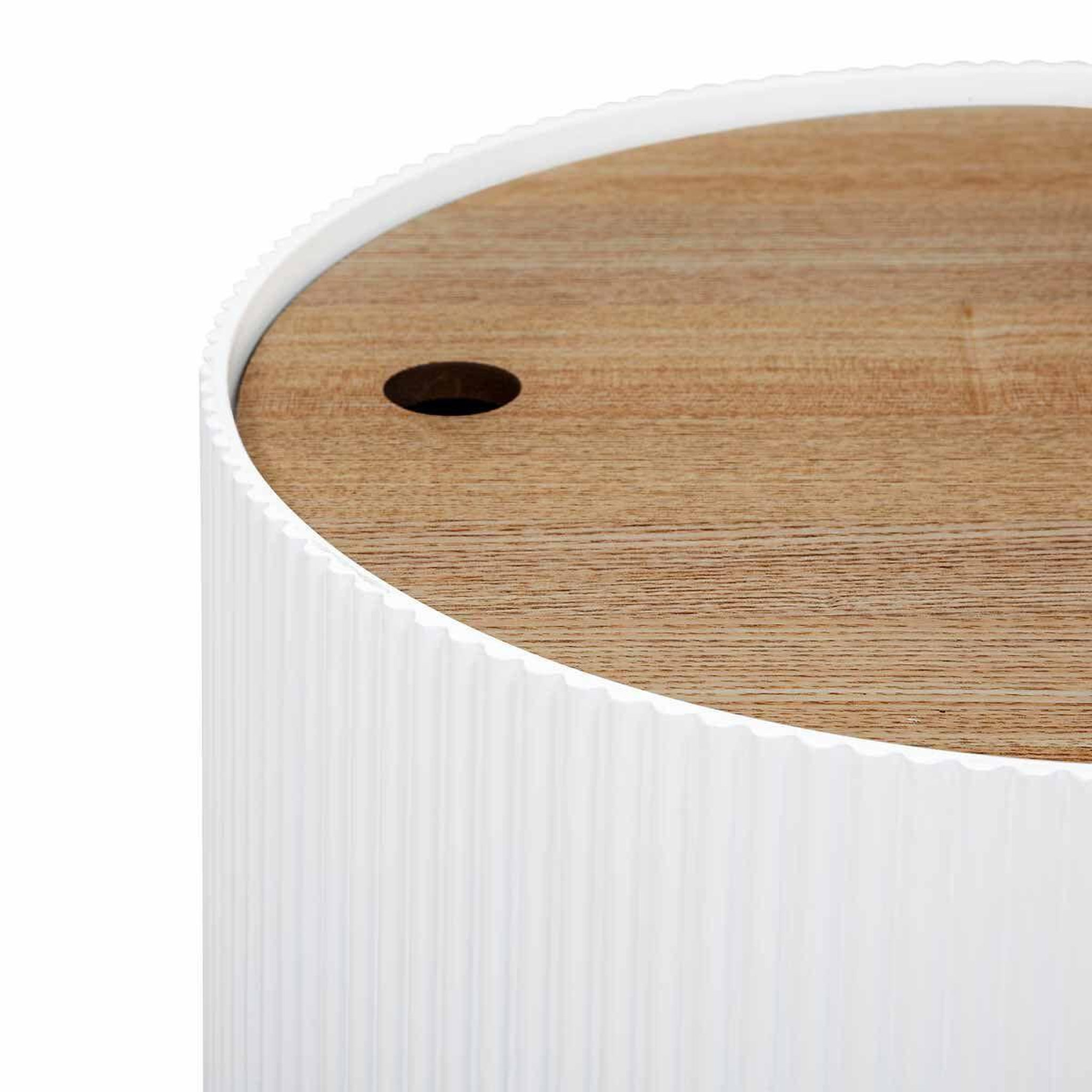 Voir la diapositive 3 : ATMOSPHERA Table d'appoint avec coffre  enola  38cm blanc