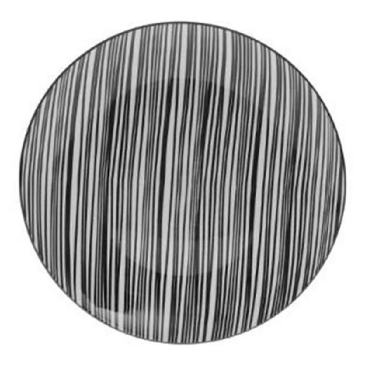 SECRET DE GOURMET Lot de 6 Assiettes à Dessert  Bohemia Zèbre  19cm Noir