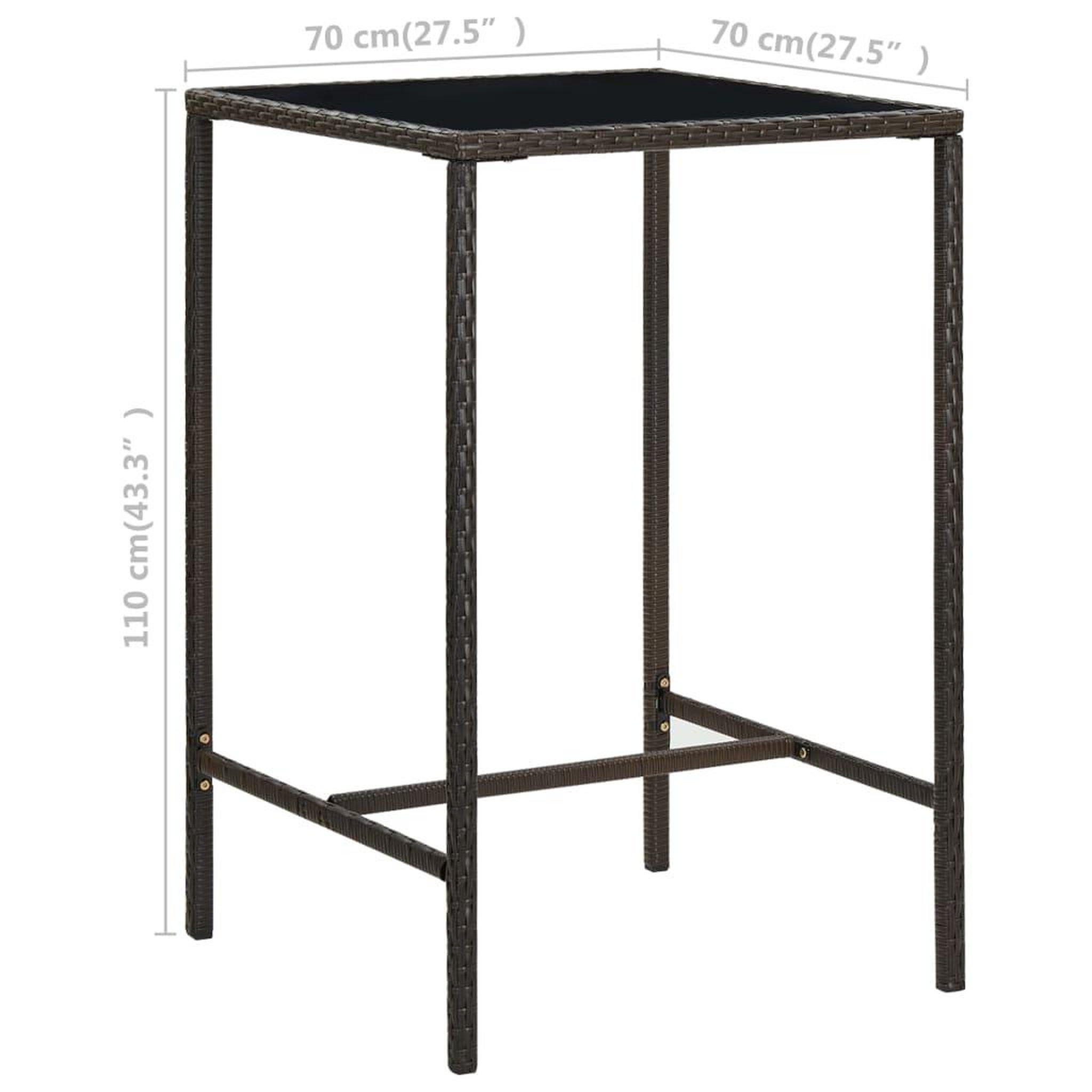 Voir la diapositive 6 : VIDAXL Ensemble de bar de jardin 5 pcs coussins Resine tressee Marron