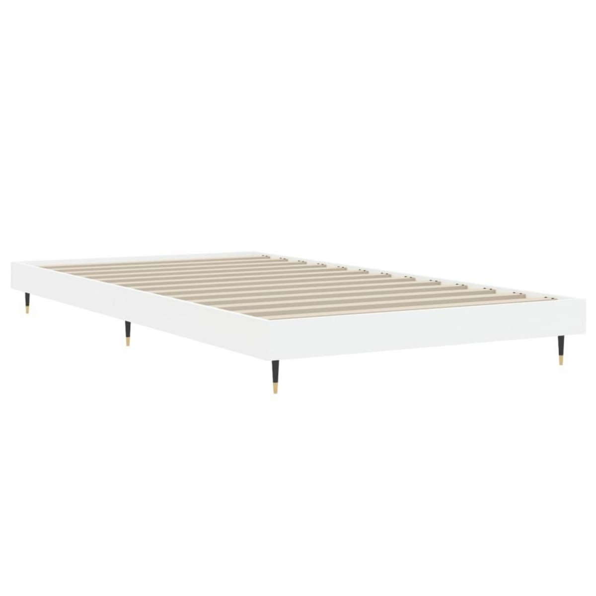 VIDAXL Cadre de lit sans matelas blanc 90x200 cm bois d'ingenierie
