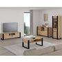 Voir la diapositive 4 : BEST MOBILIER Donnely - meuble tv - effet bois et noir - 160 cm
