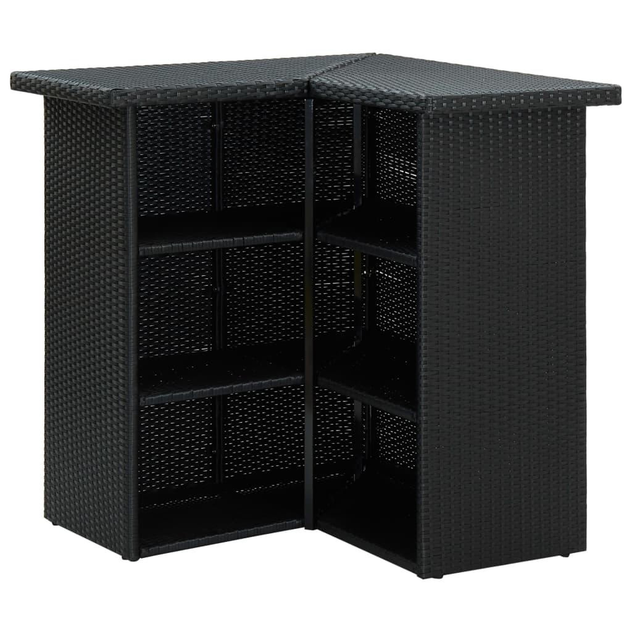 Voir la diapositive 4 : VIDAXL Table d'angle de bar Noir 100x50x105 cm Resine tressee