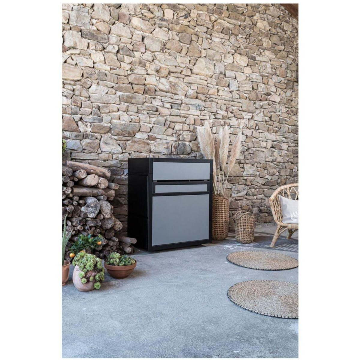 FORGE ADOUR Chariot Plancha CH PAF60 noir/gris fermé compatible plancha Premium 60