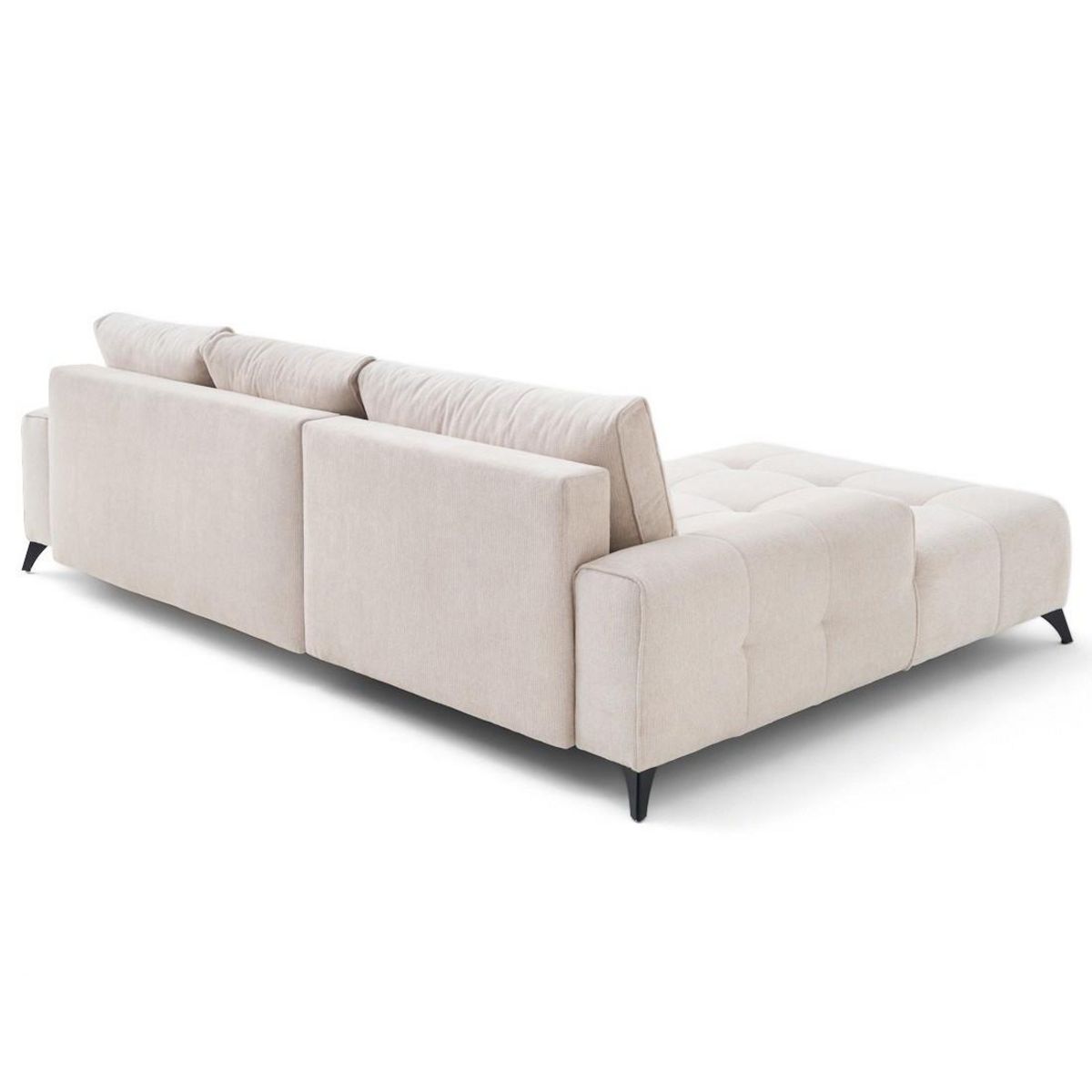 BEST MOBILIER Rimini - canapé d'angle gauche 4 places convertible avec coffre en tissu texturé