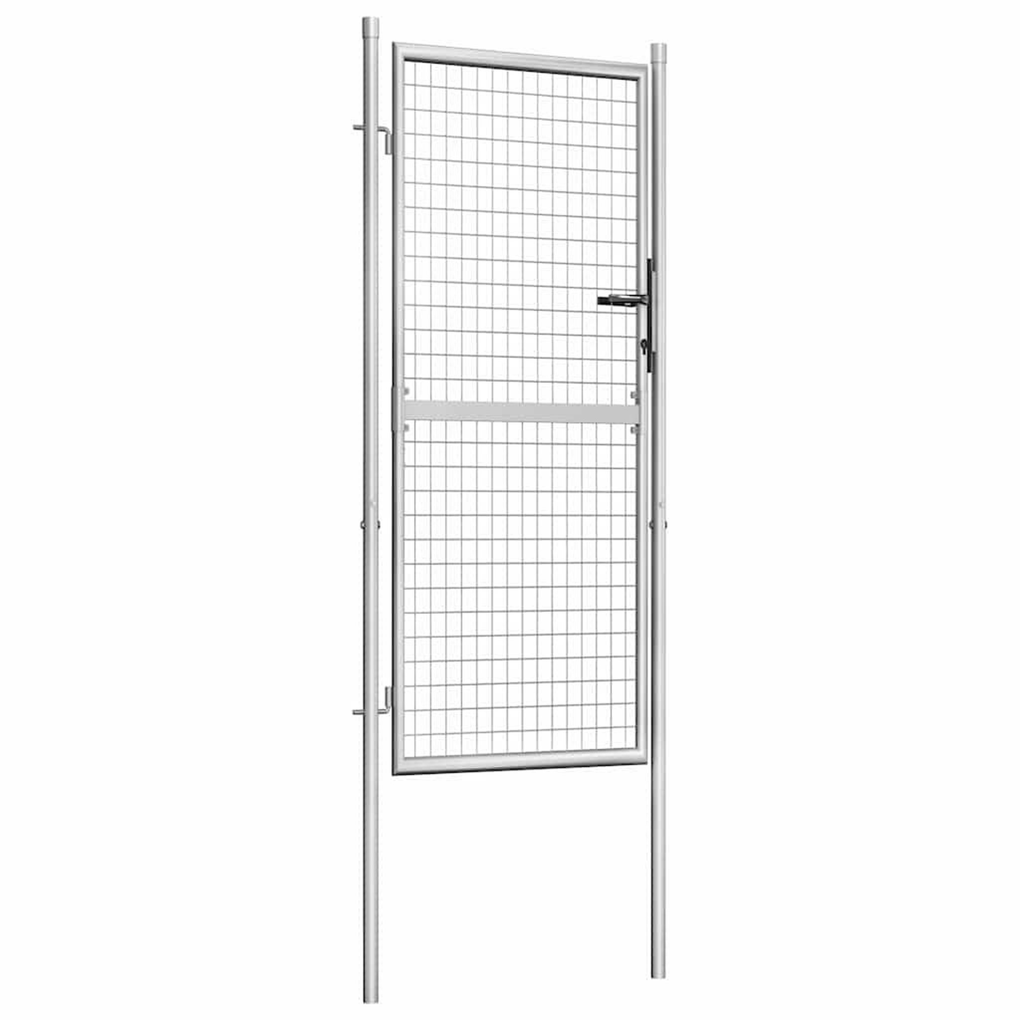 Voir la diapositive 2 : VIDAXL Portail de jardin en acier galvanise 100 x 175 cm argent