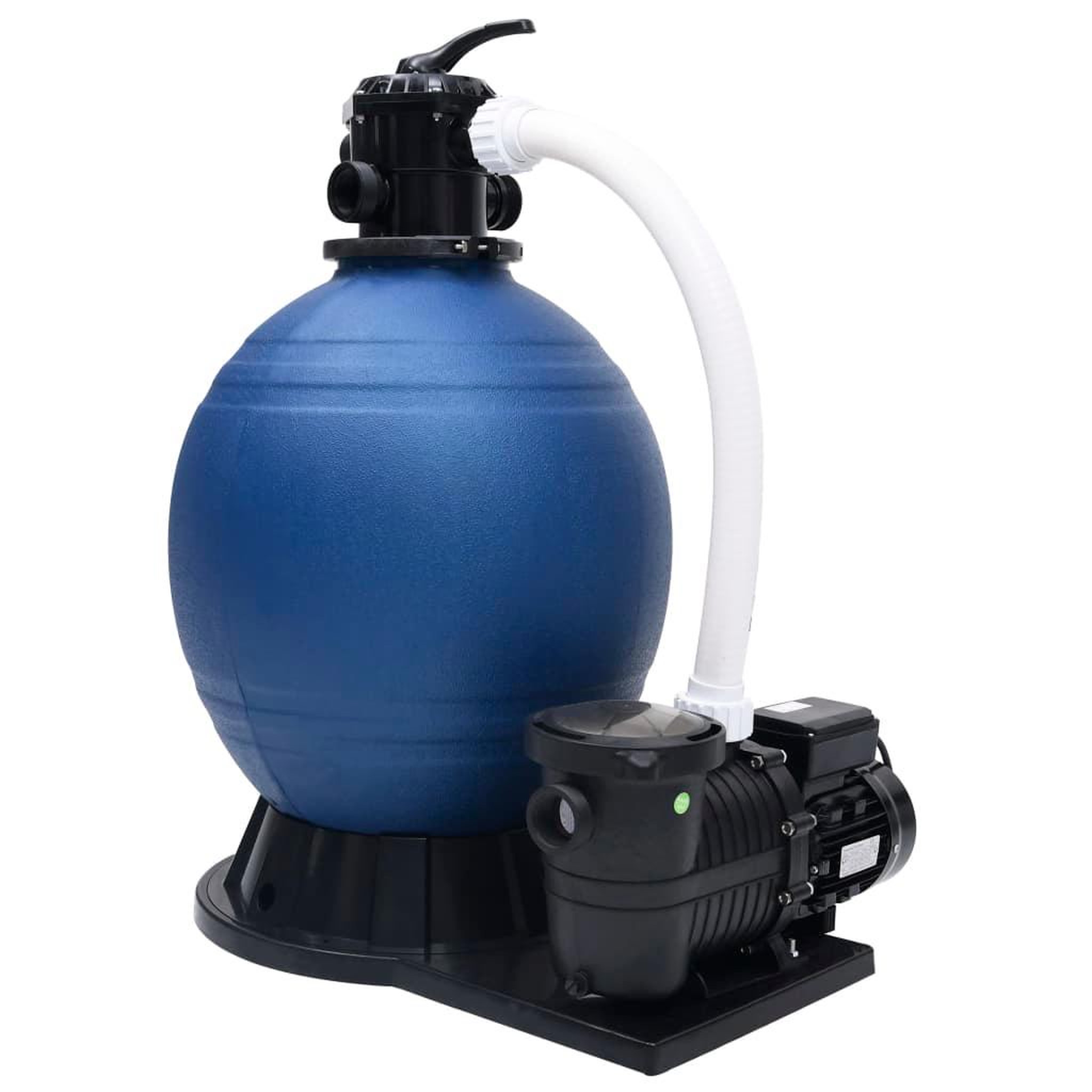 Voir la diapositive 3 : VIDAXL Filtre a sable avec vanne 7 voies et pompe 1000 w bleu et noir