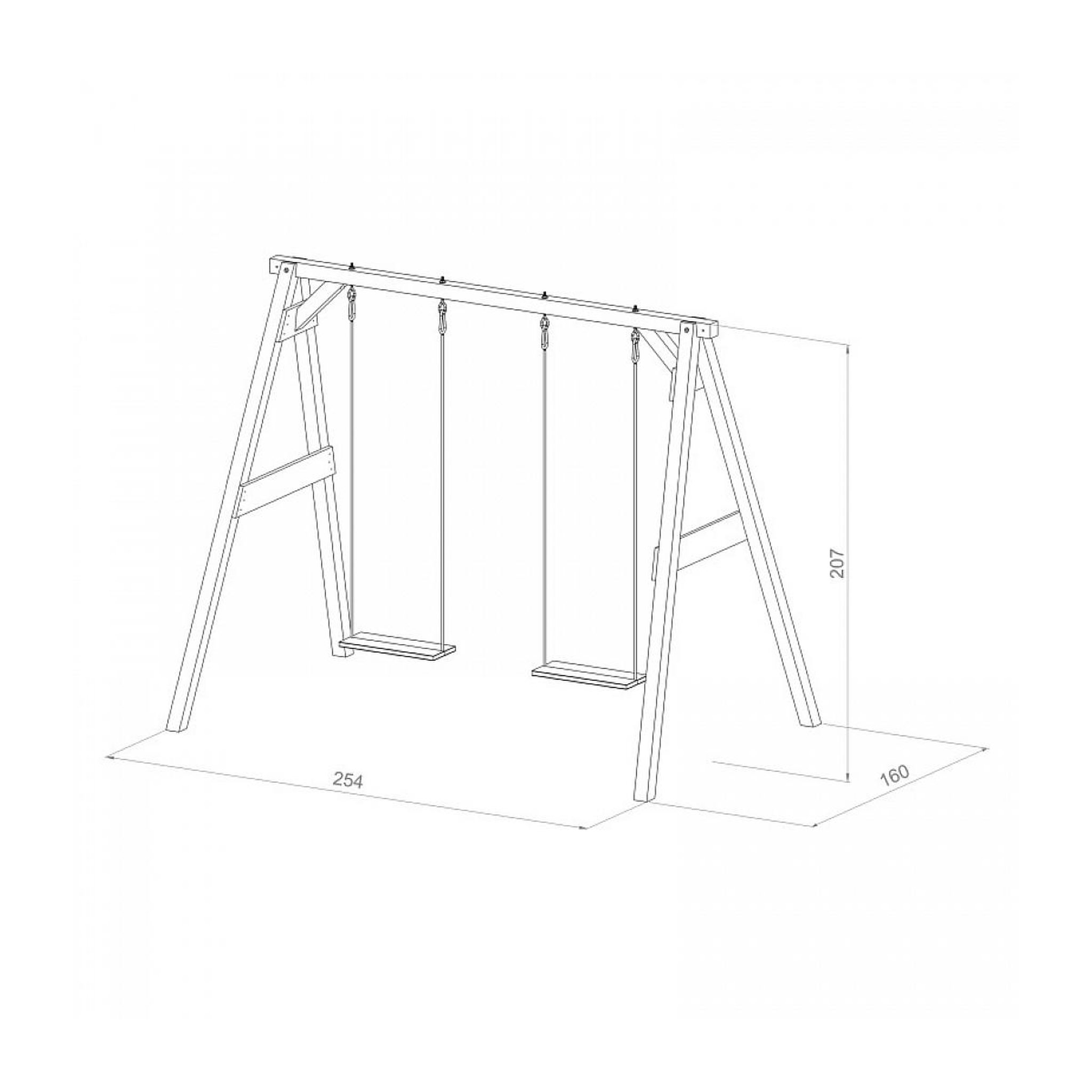 Voir la diapositive 3 : Axi House AXI Portique double 2 balancoires en bois Blanc Marron  160x254x207cm