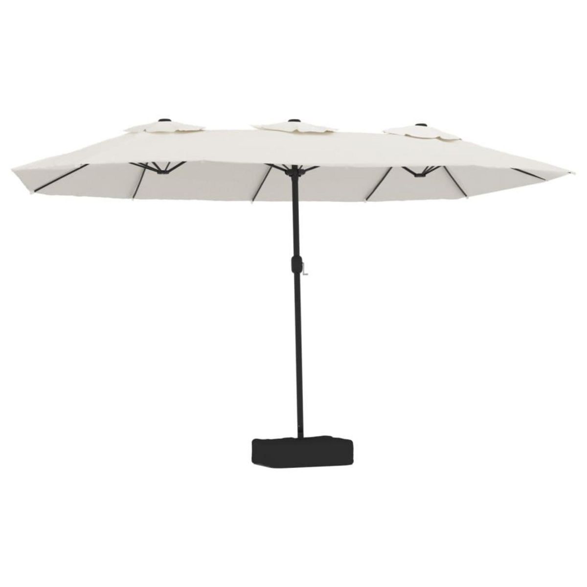 VIDAXL Parasol de jardin a double tete avec LED blanc sable 449x245 cm