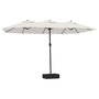 Voir la diapositive 2 : VIDAXL Parasol de jardin a double tete avec LED blanc sable 449x245 cm