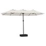 Voir la diapositive 2 : VIDAXL Parasol de jardin a double tete avec LED blanc sable 449x245 cm
