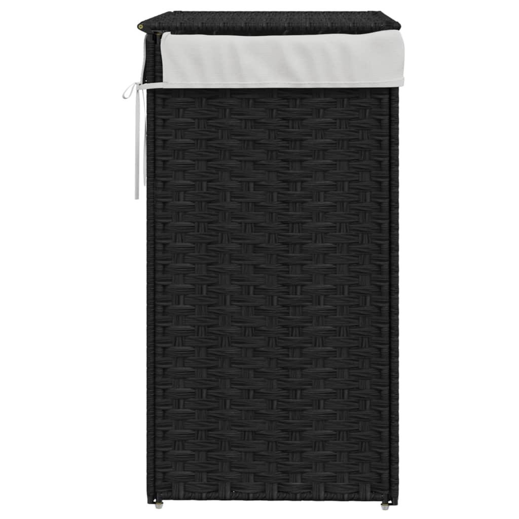 Voir la diapositive 5 : VIDAXL Panier a linge avec couvercle noir 46x33x60 cm resine tressee