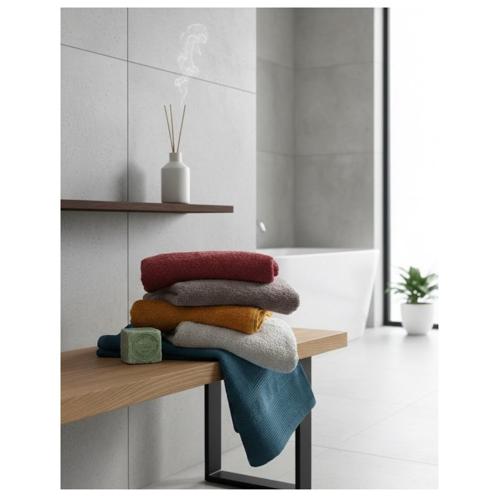 Voir la diapositive 3 : Eden Serviette de toilette en coton lilas