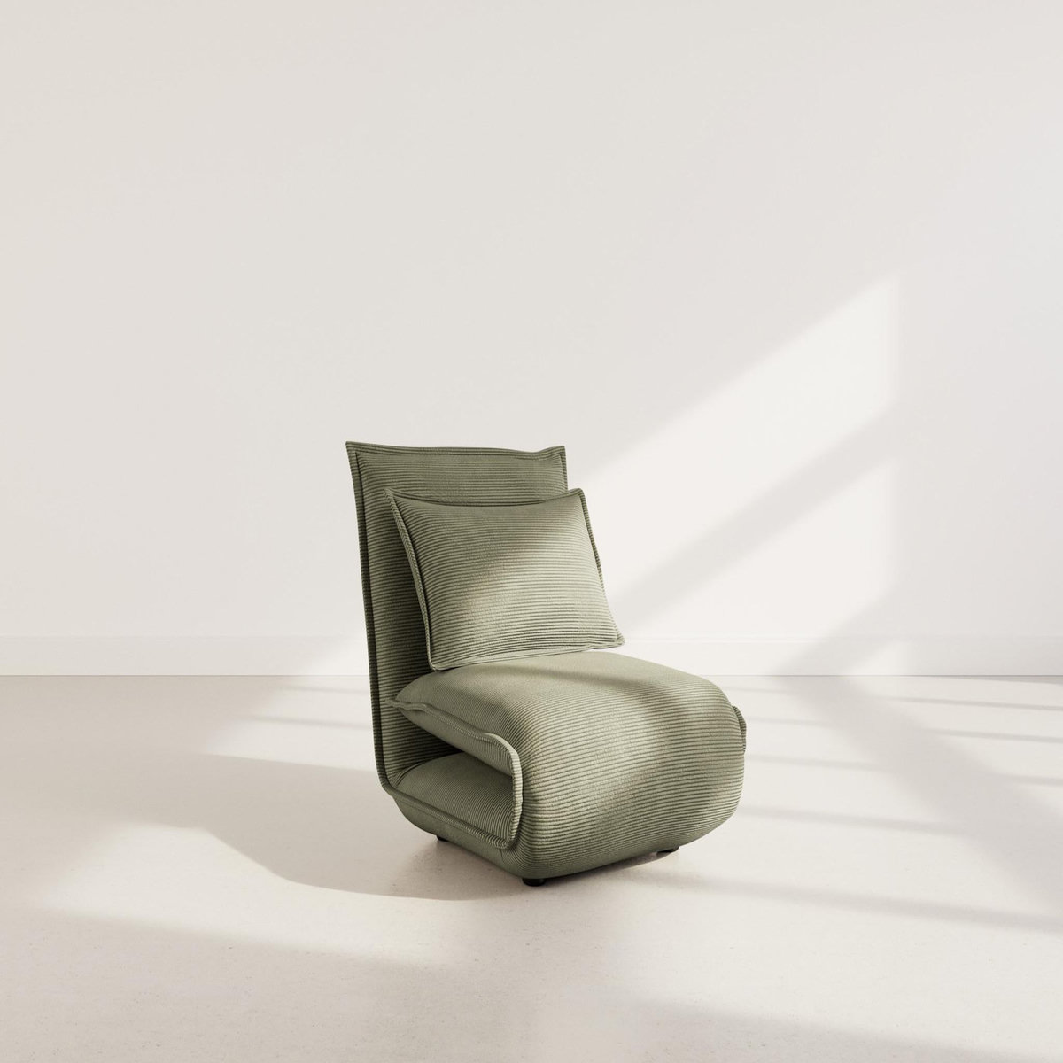 BEST MOBILIER Candice - banquette 1 place convertible clic-clac en velours côtelé