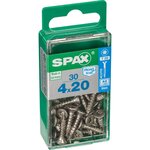CENTRALE BRICO Lot de 30 vis inox tête fraisée torx SPAX, Diam.4 mm x L.20 mm