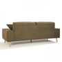 Voir la diapositive 5 : MARKET24 Hexagone - Canapé droit 3 places - Tissu Olive - L 216 x P 90 x H 80 cm - Gustave
