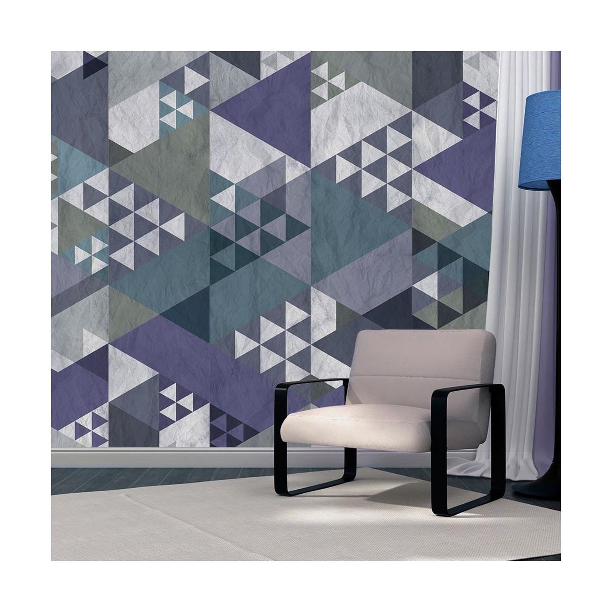 Paris Prix Papier peint  blue patchwork  50x1000cm