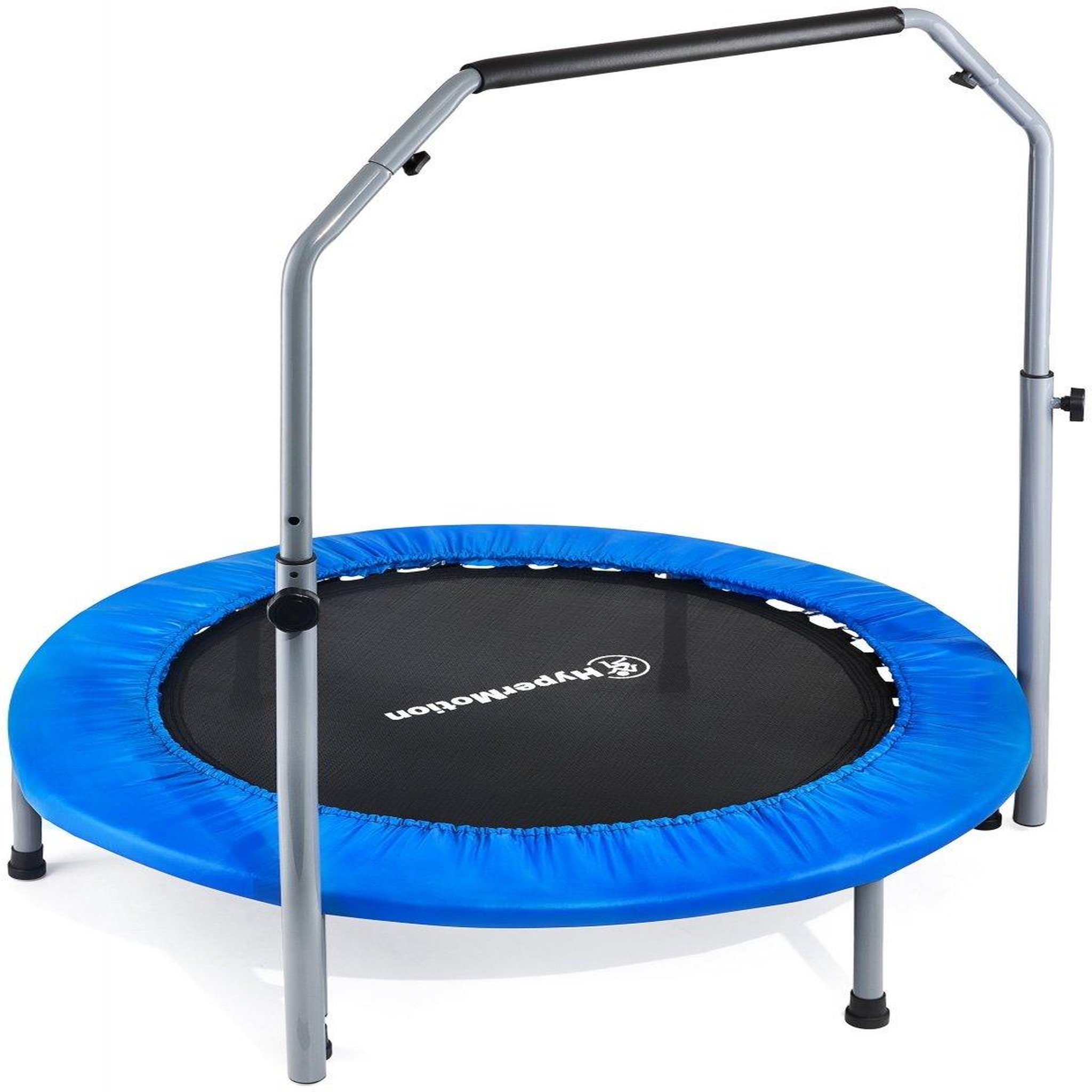HYPERMOTION Trampoline Fitness HyperMotion 96 cm Pliable avec Barre d'Équilibre Réglable et 36 Ressorts
