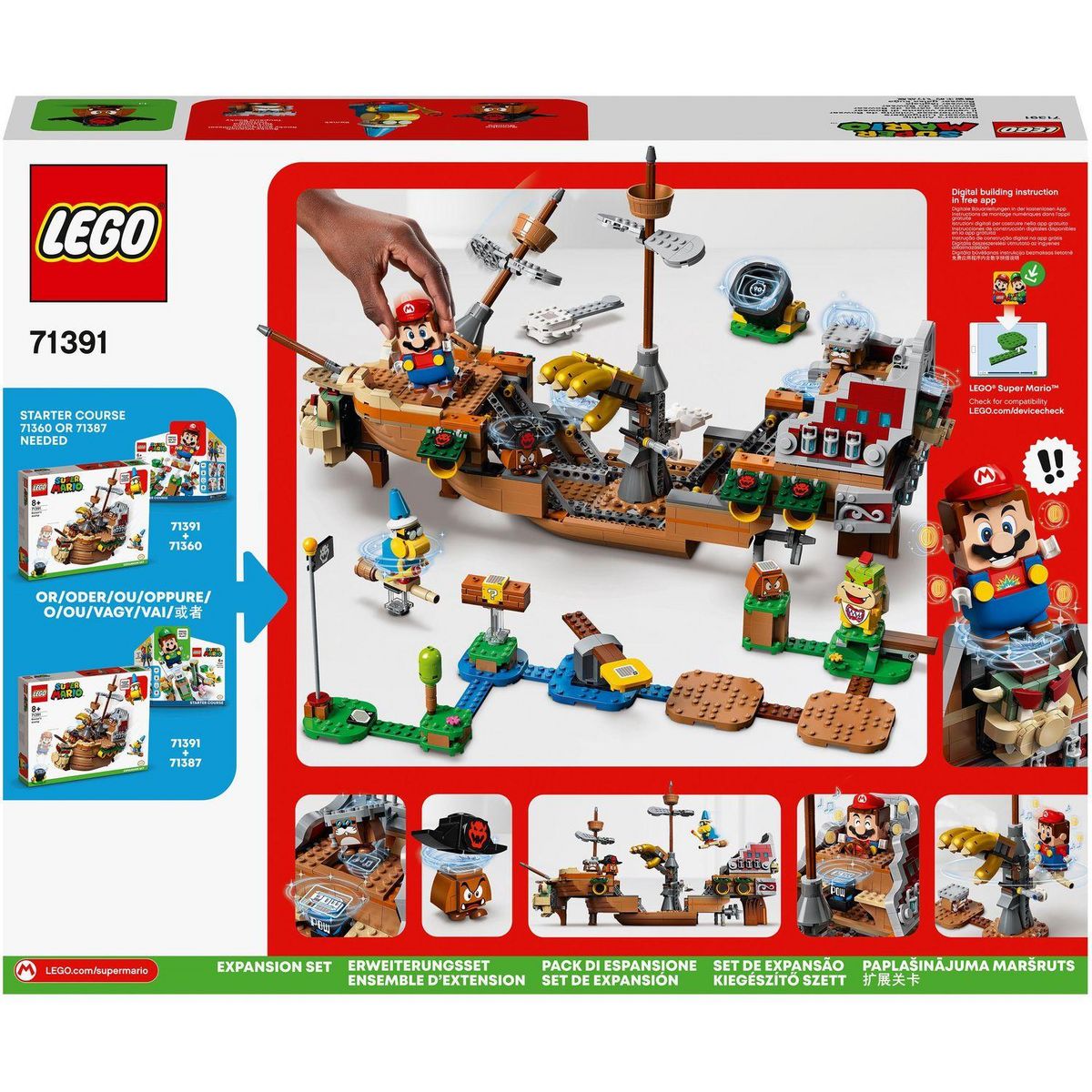 LEGO Super Mario 71391 Ensemble d'Extension La Forteresse Volante de Bowser Jouet