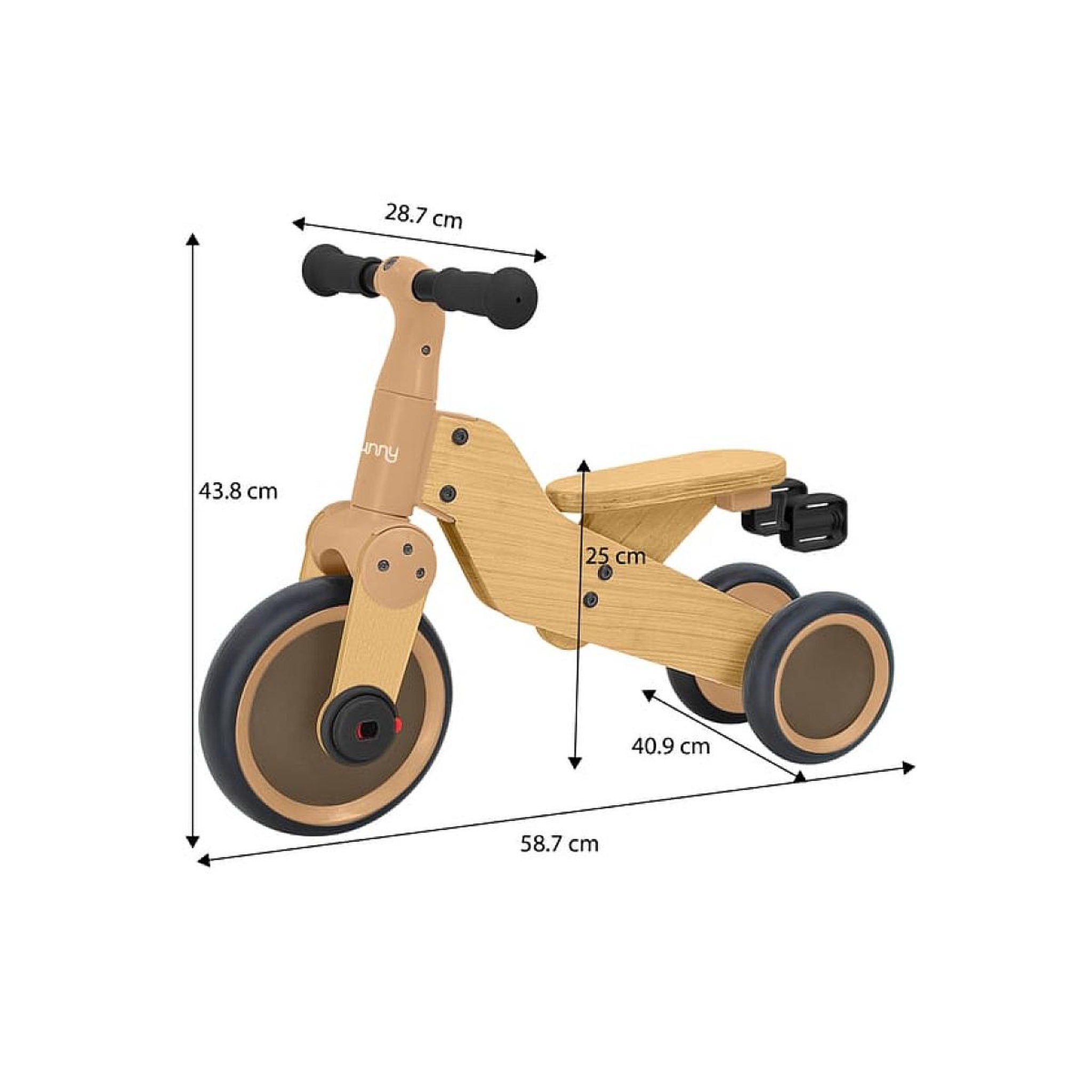 Voir la diapositive 2 : Sunny Porteur-tricycle bois 2-en-1 1000