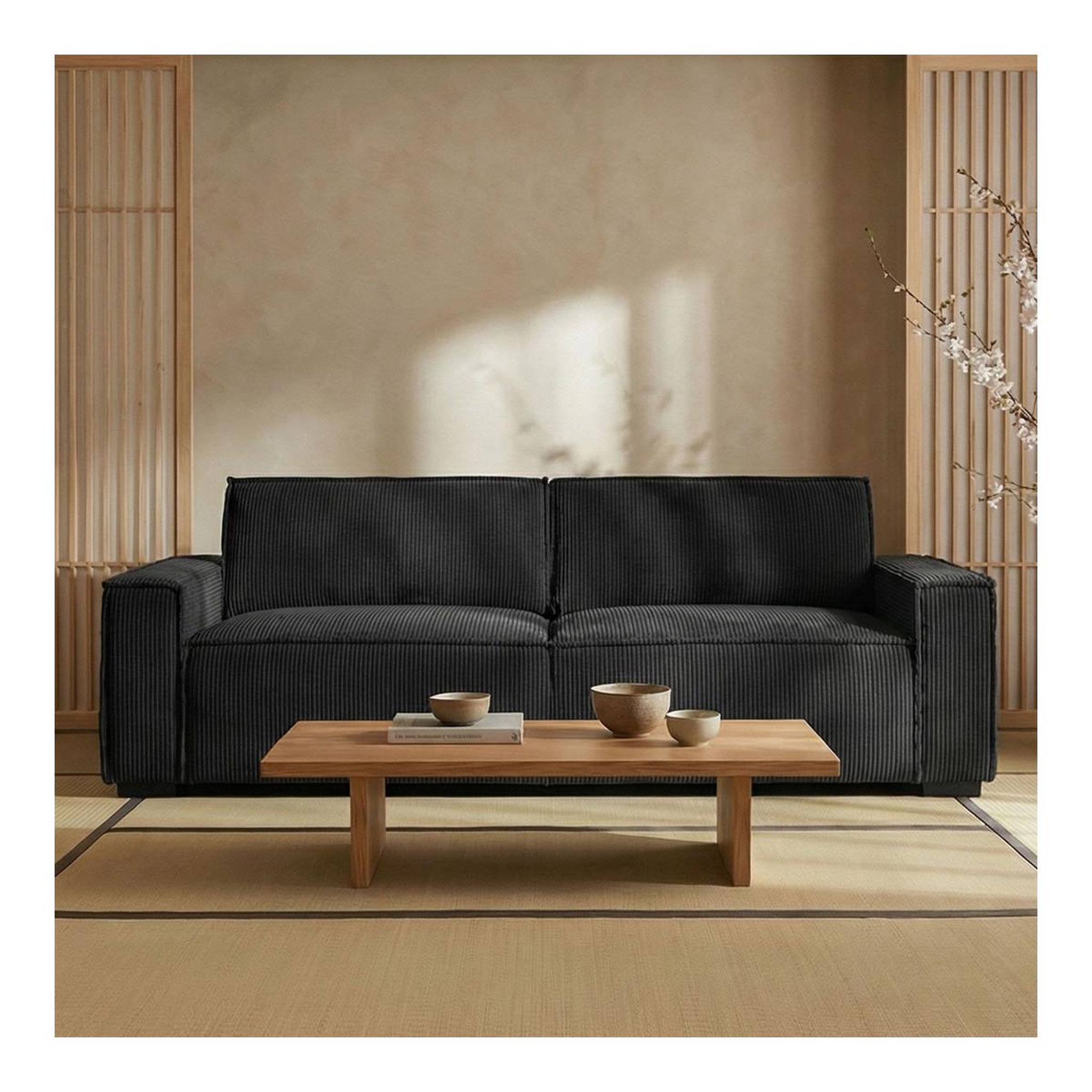 Voir la diapositive 5 : Paris Prix Canapé convertible 3 places velours  dudley  230cm noir